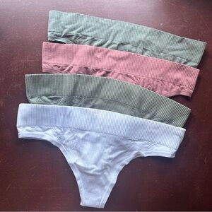 PINK ribbed panties set of 4, size S